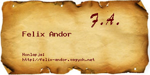 Felix Andor névjegykártya